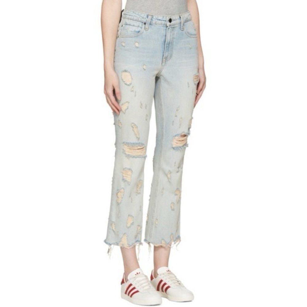 Denim X Alexander Wang Spring 2017 Grind Destroyed Distressed Light Blue Jeans​